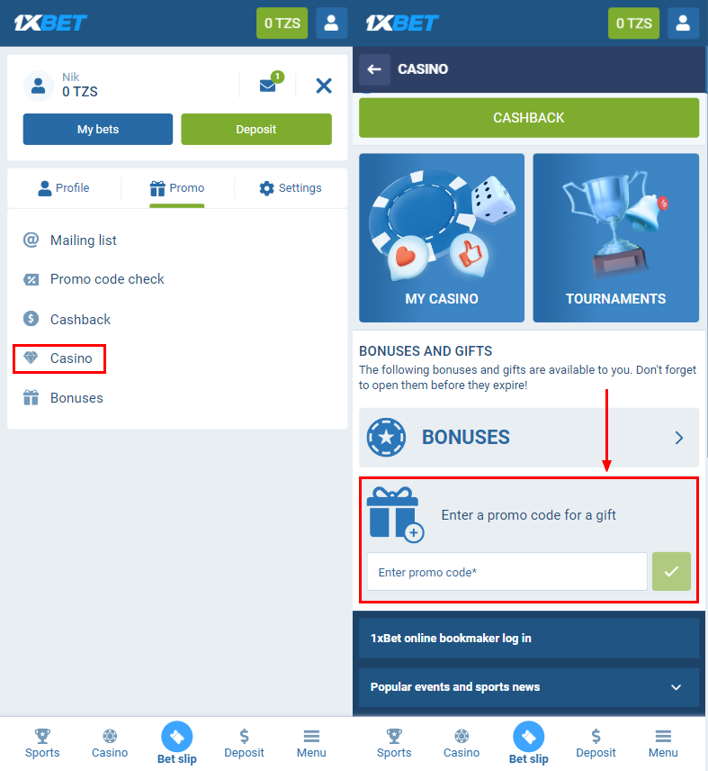 1xBet promo code Tanzania no deposit