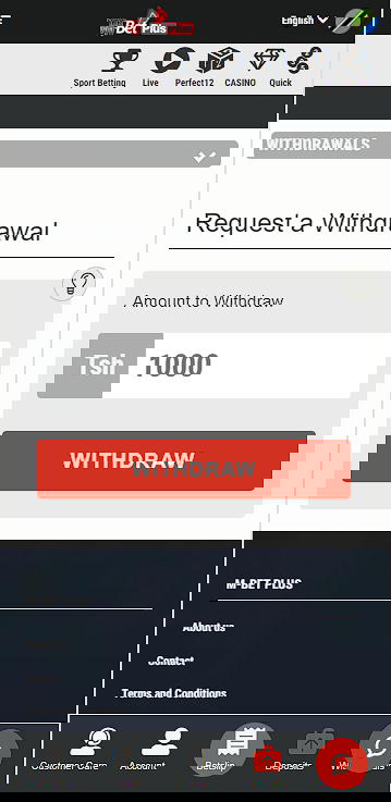 M-bet withdrawal page