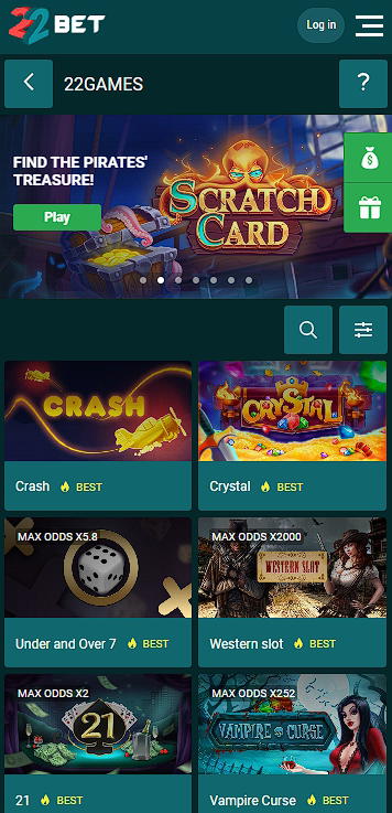 22bet casino page