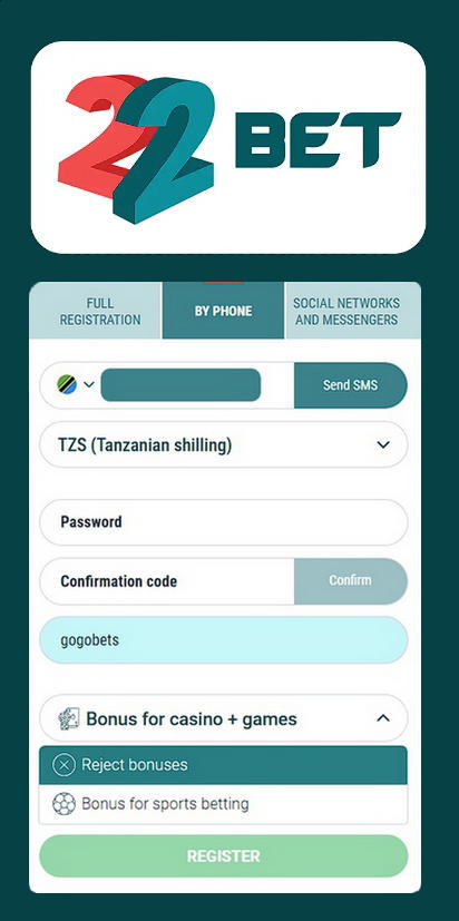 22bet app registration