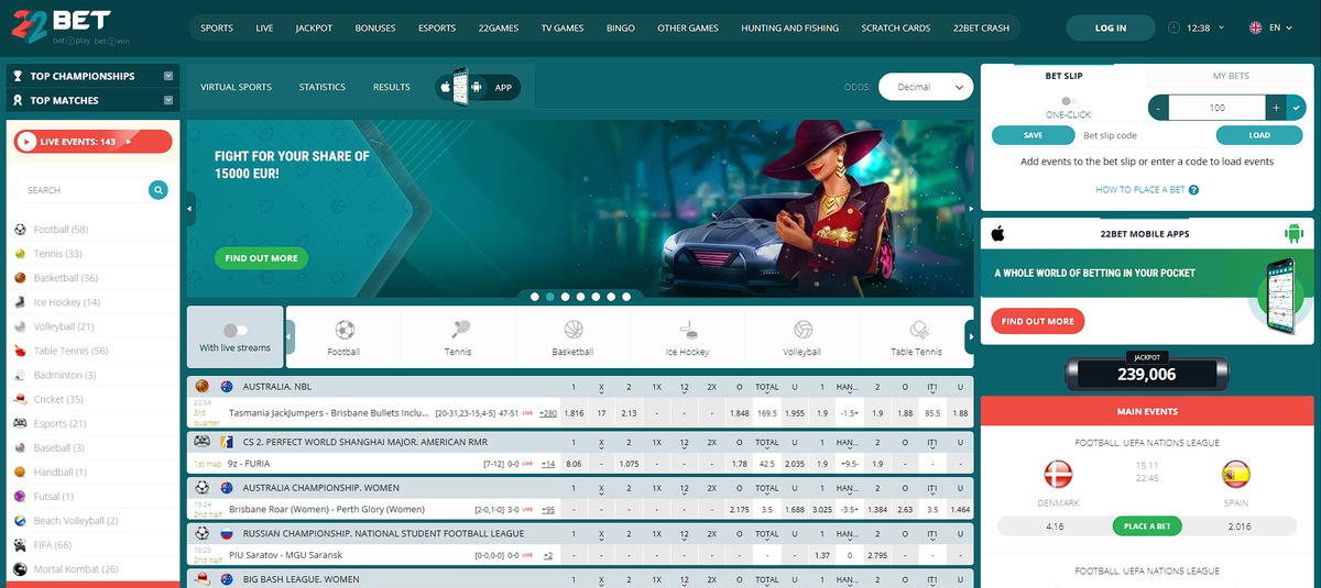 22bet website
