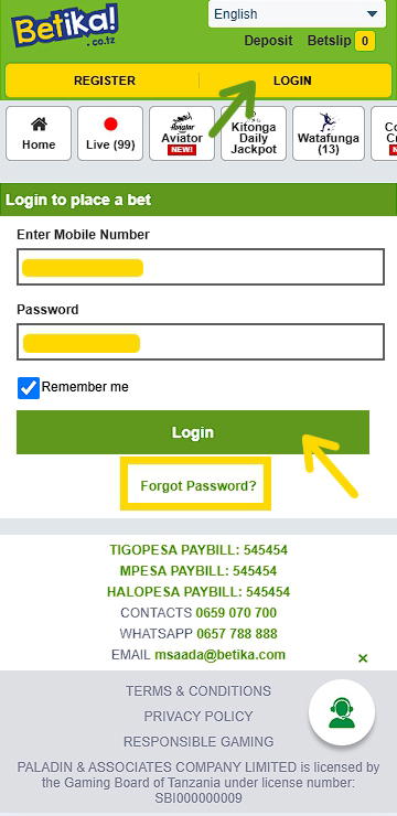 Betika tz log in