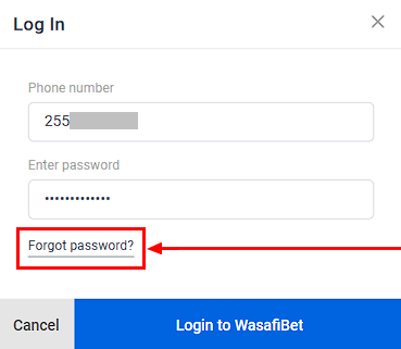 Wasafibet how to restore account 