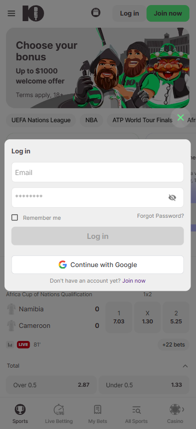 How to login to 10Bet Tanzania?