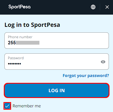 sportpesa how to login