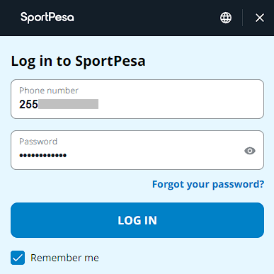 SportPesa TZ log in  