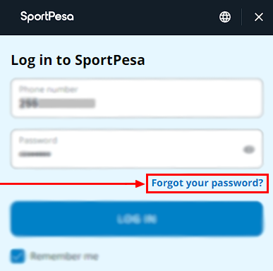 sportpesa password recovery