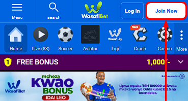 WasafiBet sign up