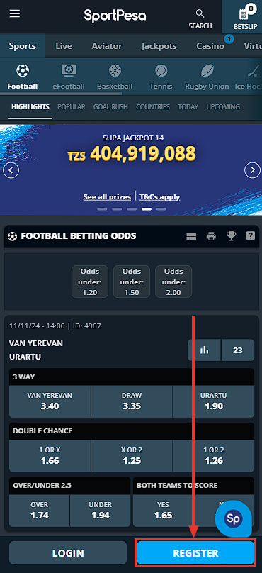 Sportpesa register tz sign up