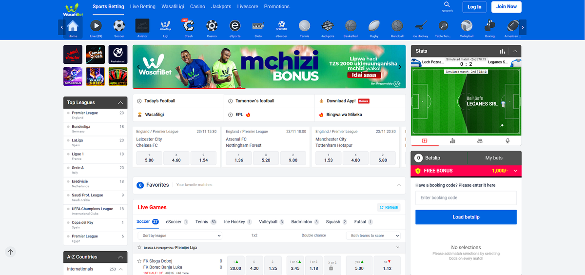 WasafiBet betting site 