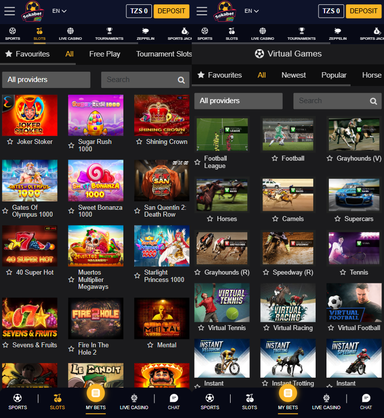 Sokabet Live casino games