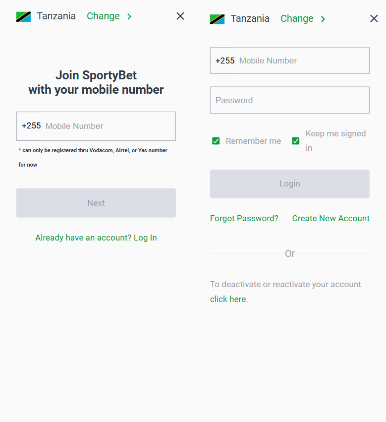 SportyBet TZ Login