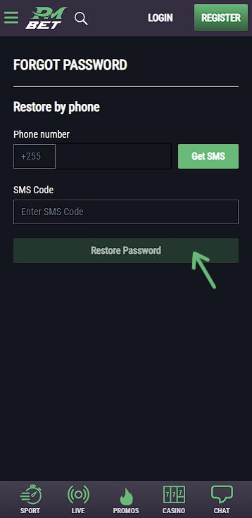 Pmbet forgotten password